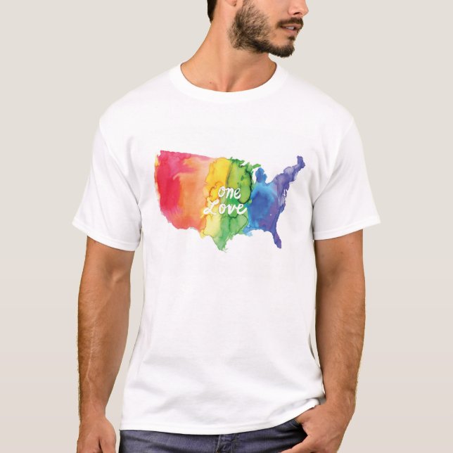 Camiseta del orgullo de los hombres de "un amor" (Anverso)