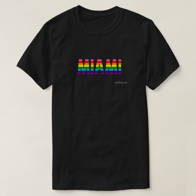 Camiseta del Orgullo de Miami | Bandera arco iris (Diseño del anverso)