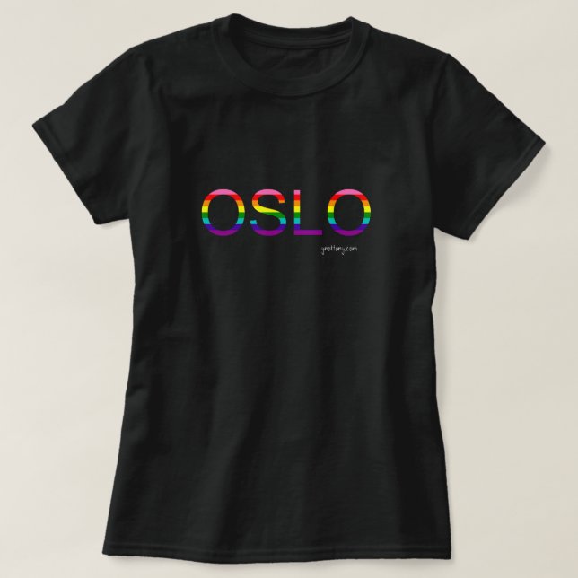 Camiseta del Orgullo de Oslo | Bandera arco iris (Diseño del anverso)