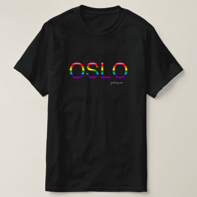 Camiseta del Orgullo de Oslo | Bandera arcoiris ga (Diseño del anverso)