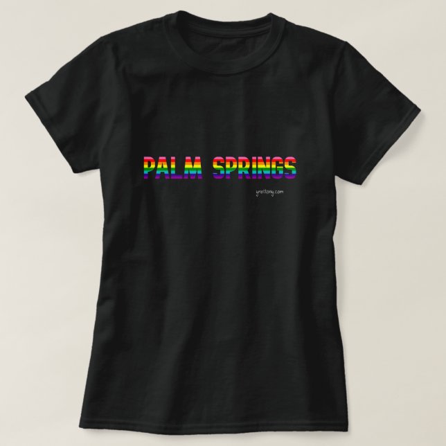 Camiseta del Orgullo de Palm Springs | Bandera arc (Diseño del anverso)