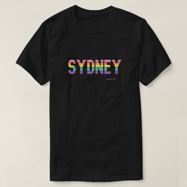 Camiseta del Orgullo de Sydney | Bandera arcoiris  (Diseño del anverso)