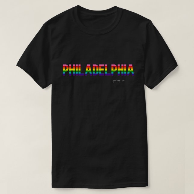 Camiseta del Orgullo Filadelfia | Bandera arco iri (Diseño del anverso)