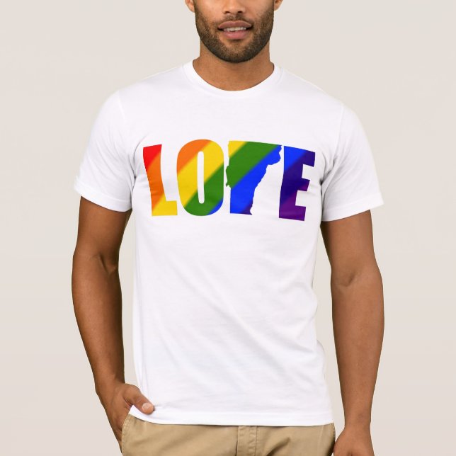 Camiseta del orgullo gay del amor de Vermont (Anverso)