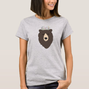 Camiseta del oso con corona floral