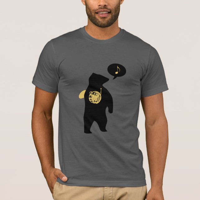 Camiseta del oso del cuerno francés (Anverso)