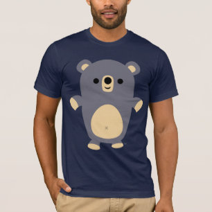 Camiseta del oso Personalizado azul grande