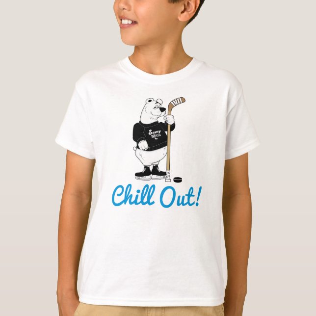 Camiseta del oso polar de hockey Chill Out (Anverso)