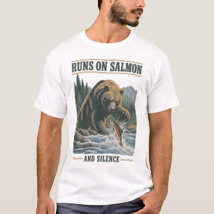 Camiseta del oso vintage pescando en el Pacífico N