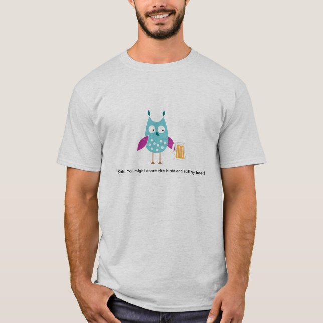 Camiseta del pájaro de los hombres divertidos (Anverso)