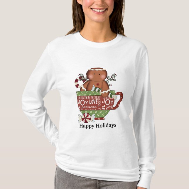 Camiseta del pan de jengibre del navidad (Anverso)