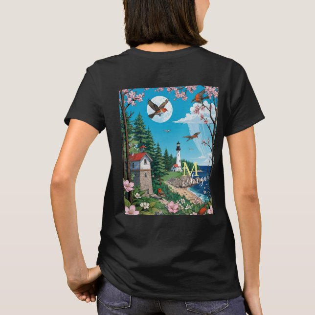 Camiseta del panel de Michigan Quilter (Reverso)