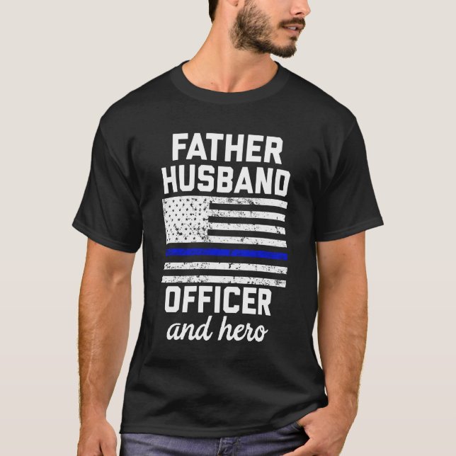 Camiseta del papá de la policía del oficial y del (Anverso)