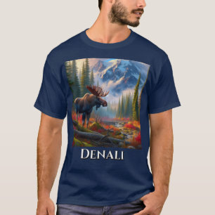 Camiseta del Parque Nacional Alaskan Moose Denali