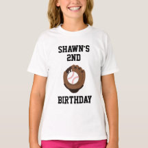 Camiseta del partido de cumpleaños del béisbol