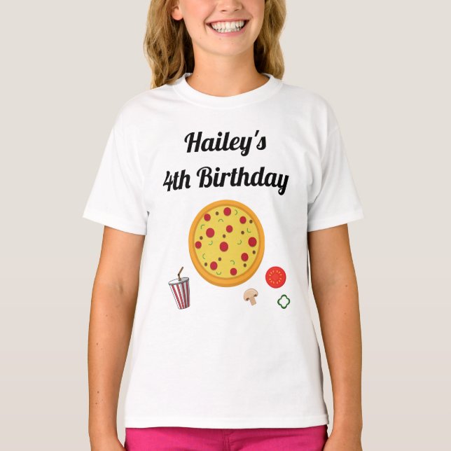 Camiseta del partido de cumpleaños Pizza (Anverso)