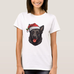 Camiseta del Pastor Alemán Negro navidades