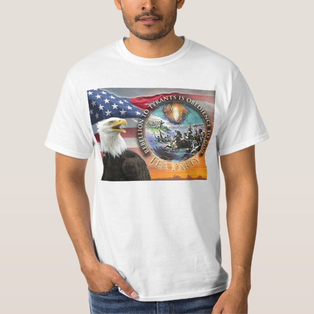 Camiseta del patriota de la fiesta del té de la (Anverso)