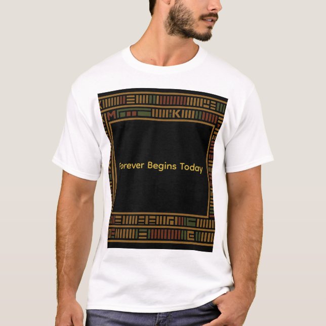 Camiseta del patrón africano del cordón de oro (Anverso)