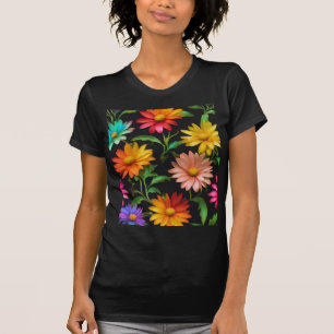 Camiseta del patrón de margarita de fantasía