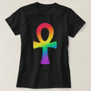 Camiseta del patrón de natación arco iris de Ankh