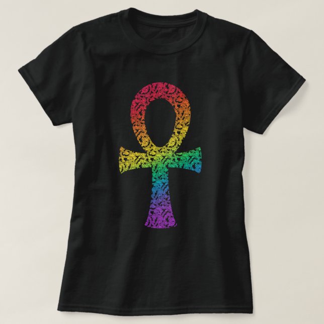 Camiseta del patrón de natación arco iris de Ankh (Diseño del anverso)