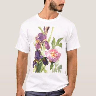 Camiseta del Peony y de 2 iris