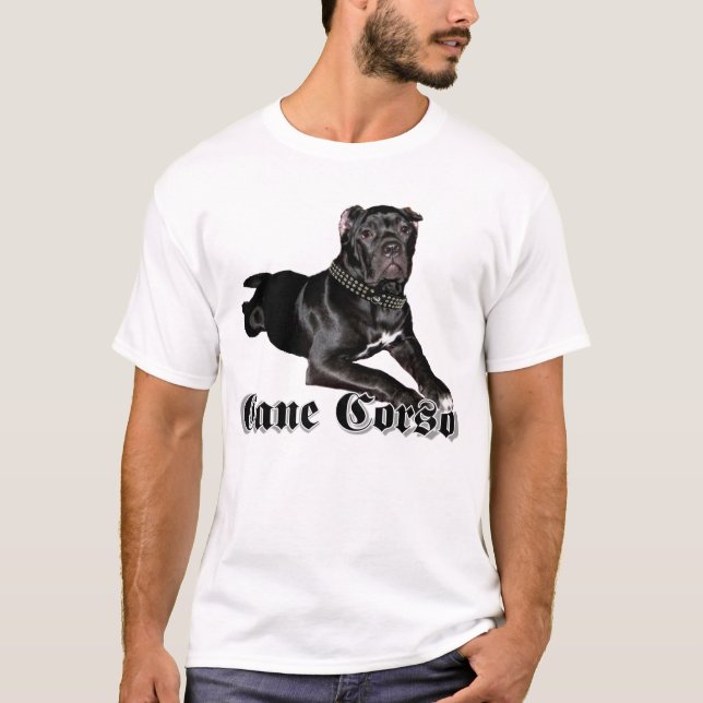 Camiseta del perrito de Corso del bastón (Anverso)
