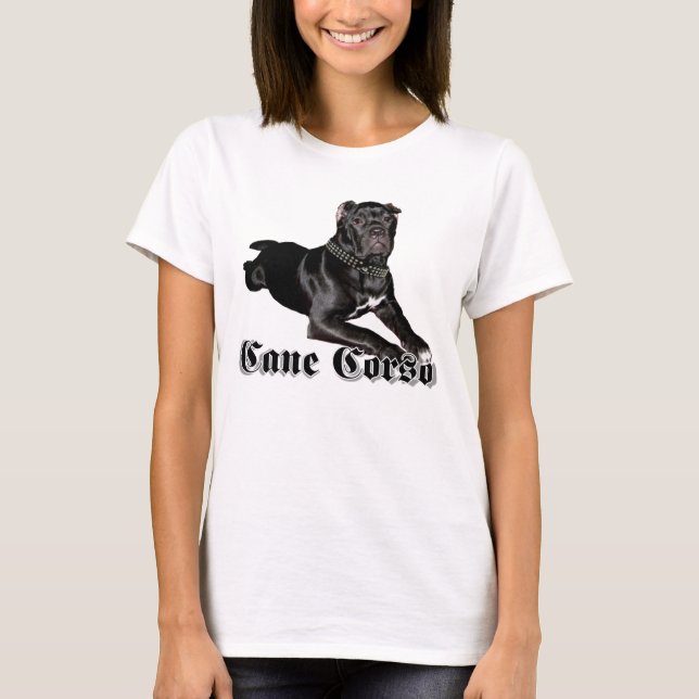 Camiseta del perrito de Corso del bastón (Anverso)