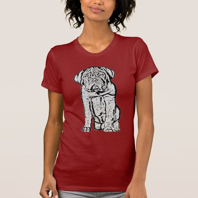 Camiseta del perrito de Dogue de Bordeaux (Anverso)