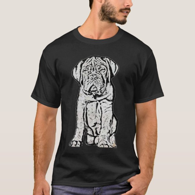 Camiseta del perrito de Dogue de Bordeaux (Anverso)
