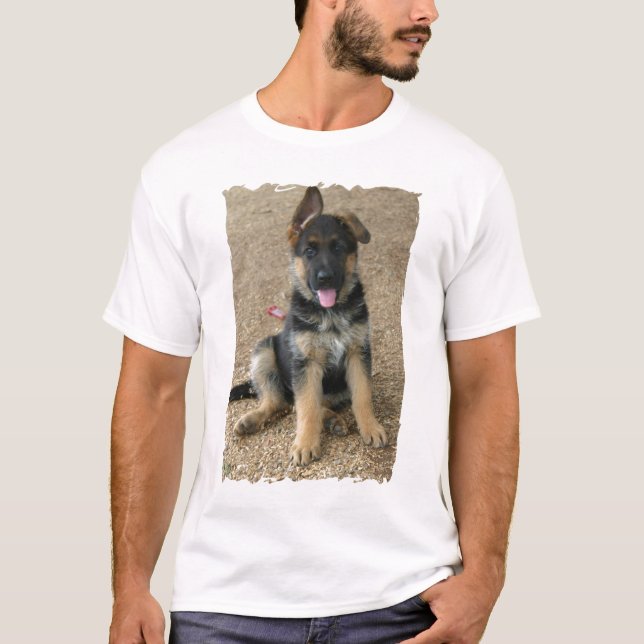 Camiseta del perrito del pastor alemán (Anverso)