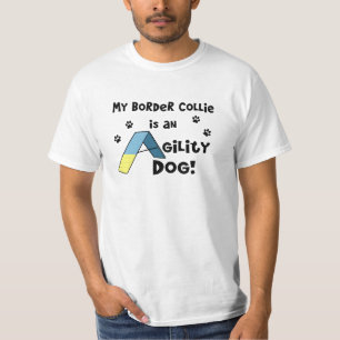 Camiseta del perro de la agilidad del border