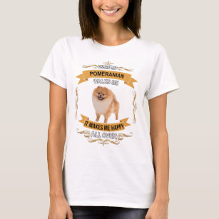 Camiseta del perro de Pomeranian para las mujeres