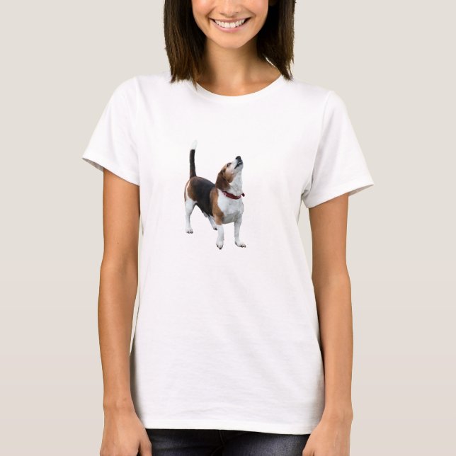 Camiseta del perro del beagle del grito (Anverso)