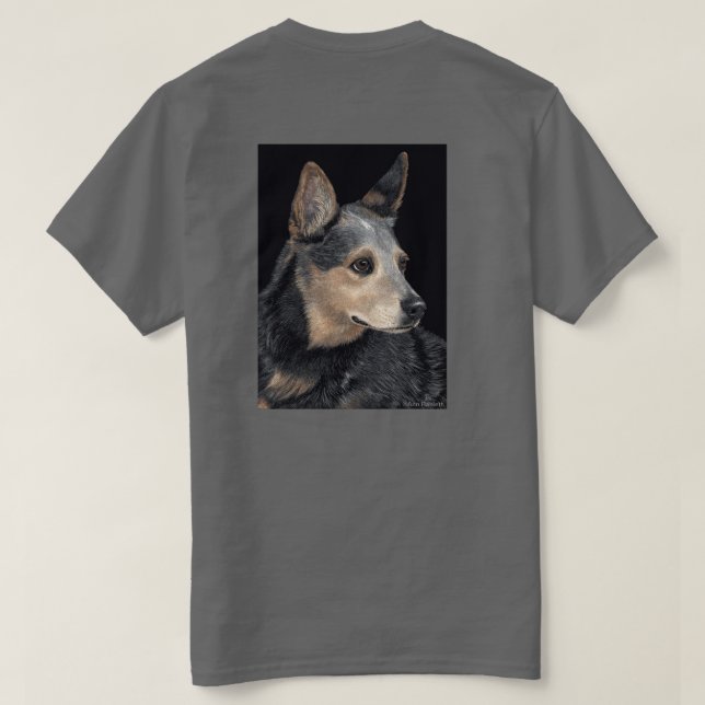 Camiseta del perro del ganado - "Quigley " (Reverso del diseño)
