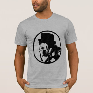 Camiseta del perro del monóculo del vintage