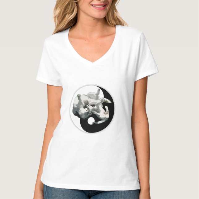 Camiseta del perro esquimal de Yin-Yang (Anverso)