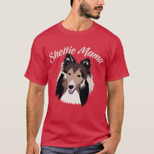Camiseta del perro pastor de mamá Cute Shetland d