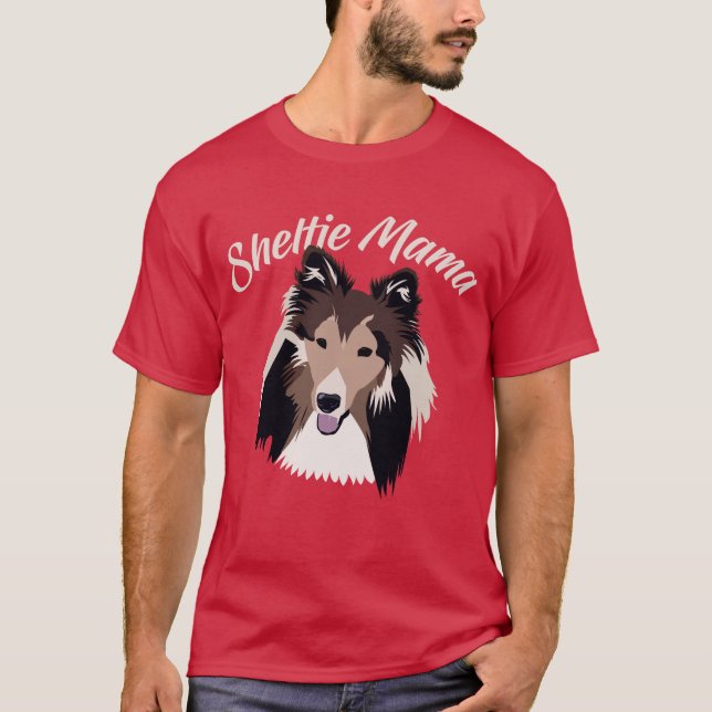 Camiseta del perro pastor de mamá Cute Shetland de (Anverso)