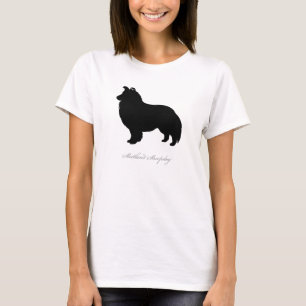 Camiseta del perro pastor de Shetland (silueta