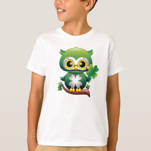 Camiseta del Personalizado Baby Owl St Patrick Pad