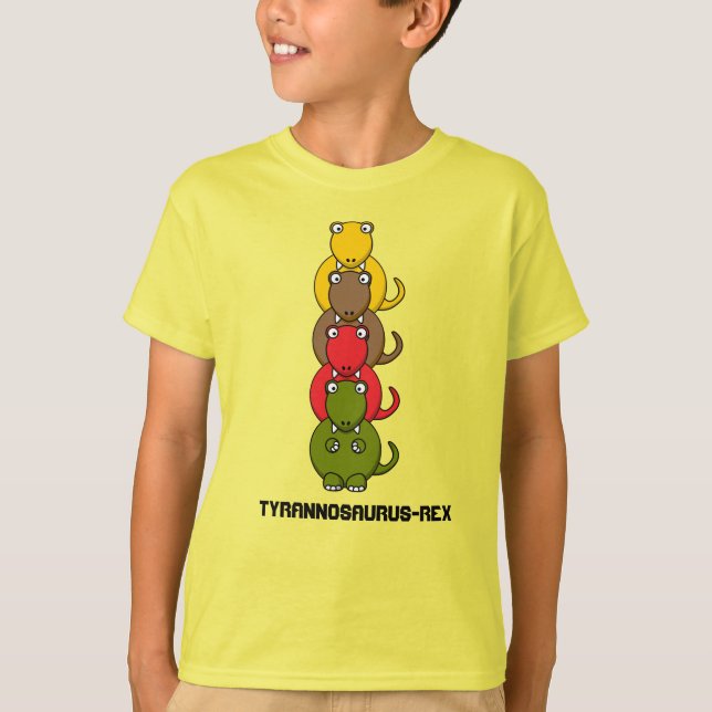 Camiseta del Personalizado colorido Tyrannosaurus- (Anverso)