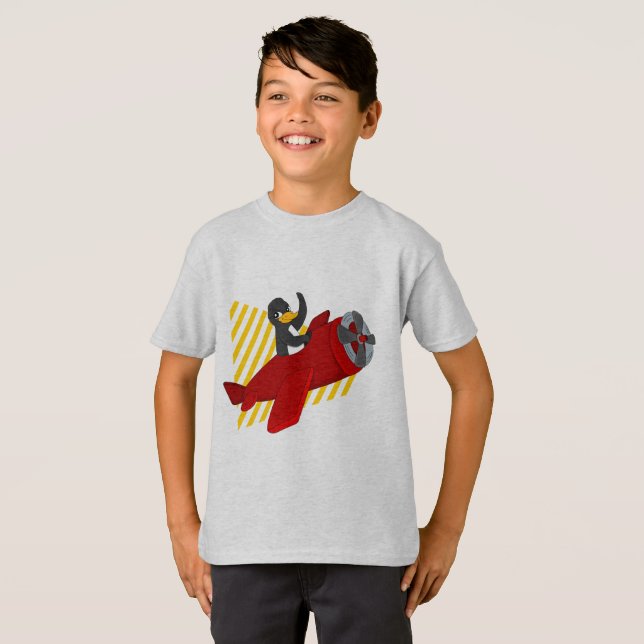 Camiseta del personalizado con pingüino volador (Anverso completo)