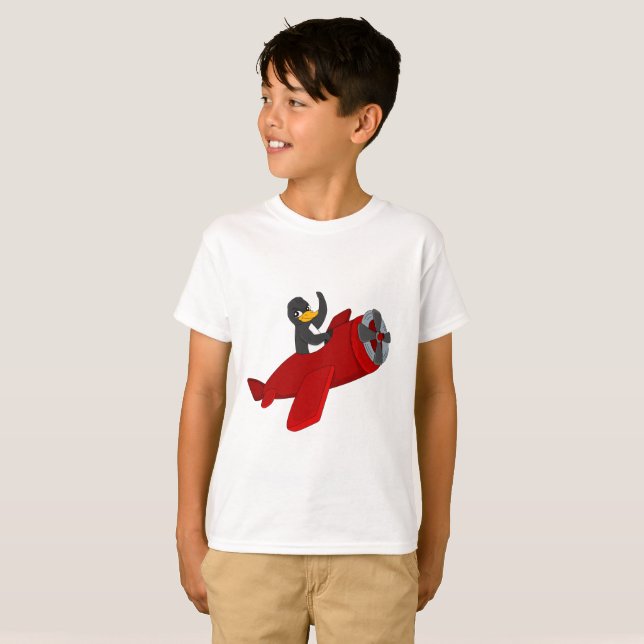 Camiseta del personalizado con pingüino volador (Anverso completo)