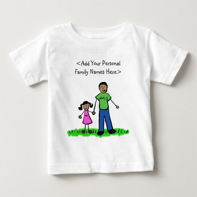 Camiseta del Personalizado de arte de la hija y pa (Anverso)