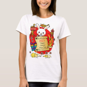 Camiseta del Personalizado de Conejo de Año Nuevo