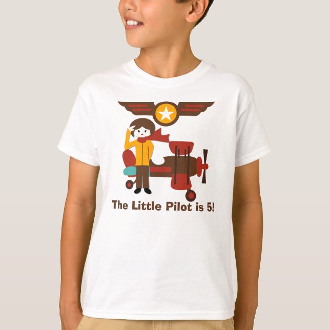 Camiseta del Personalizado de cumpleaños del pilot (Anverso)