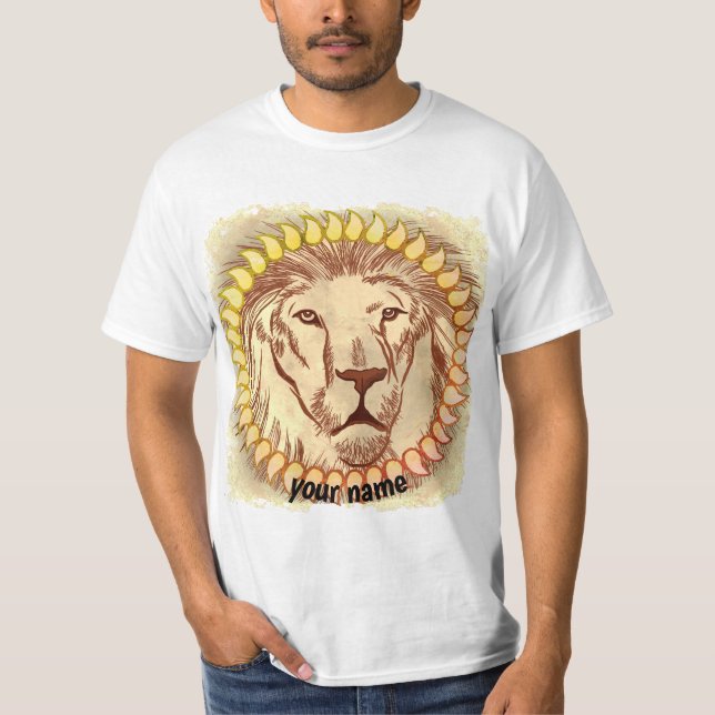Camiseta del personalizado de la cara del león (Anverso)