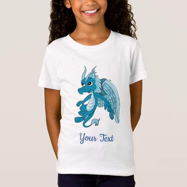 Camiseta del personalizado del dragón azul (Anverso)
